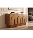 Invicta Interior Dressoir ARCADIA 160cm gebogen front gegroefde voet mangohout bruin - 48840