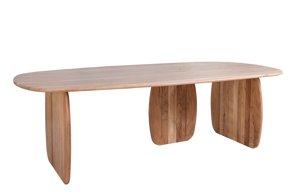 Eettafel SCULPTURA 240cm ovaal sculptuur frame acacia hout naturel - 49258