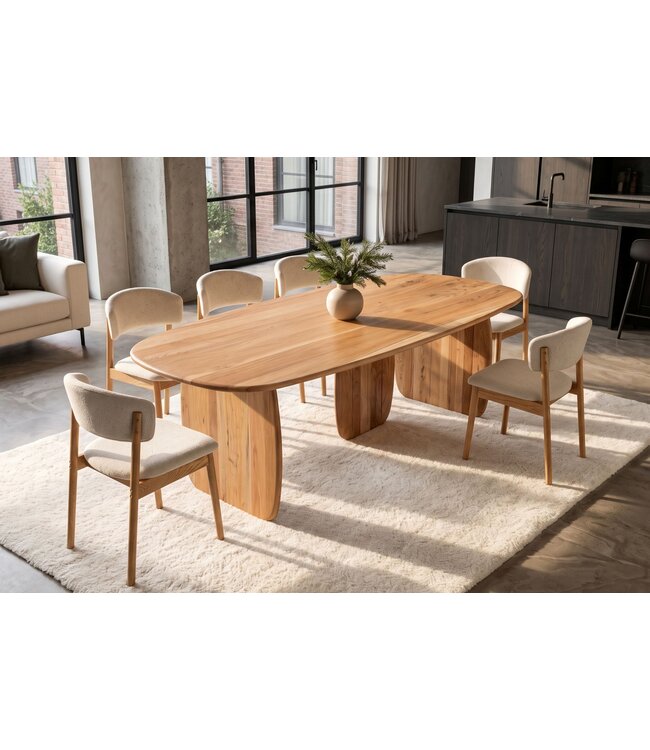 Invicta Interior Eettafel SCULPTURA 240cm ovaal sculptuur frame acacia hout naturel - 49258