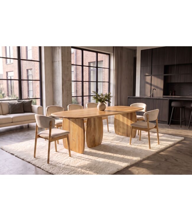 Invicta Interior Eettafel SCULPTURA 240cm ovaal sculptuur frame acacia hout naturel - 49258