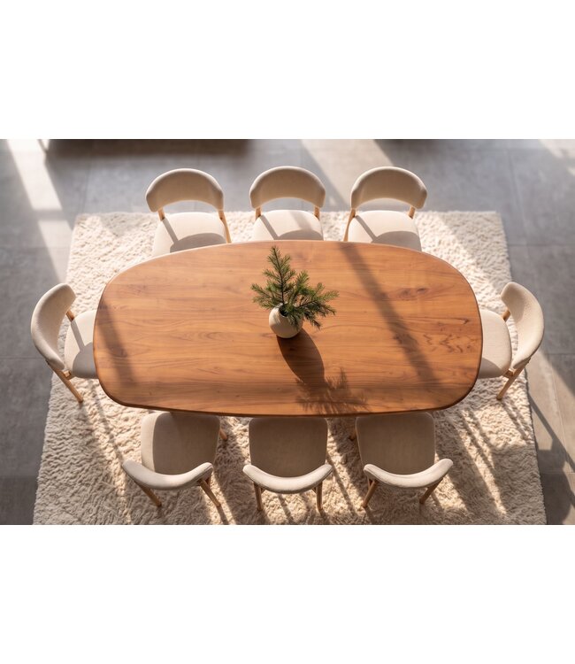 Invicta Interior Eettafel SCULPTURA 240cm ovaal sculptuur frame acacia hout bruin - 49259