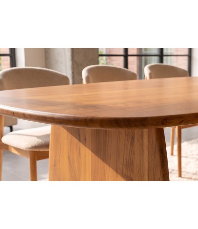 Invicta Interior Eettafel SCULPTURA 240cm ovaal sculptuur frame acacia hout bruin - 49259