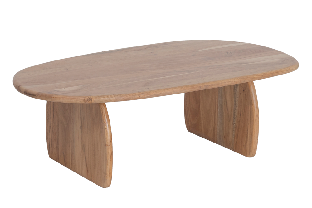 Salontafel SCULPTURA 110cm sculptuurvorm acacia hout naturel - 49266