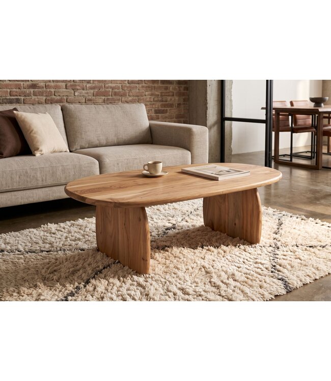 Invicta Interior Salontafel SCULPTURA 110cm sculptuurvorm acacia hout naturel - 49266