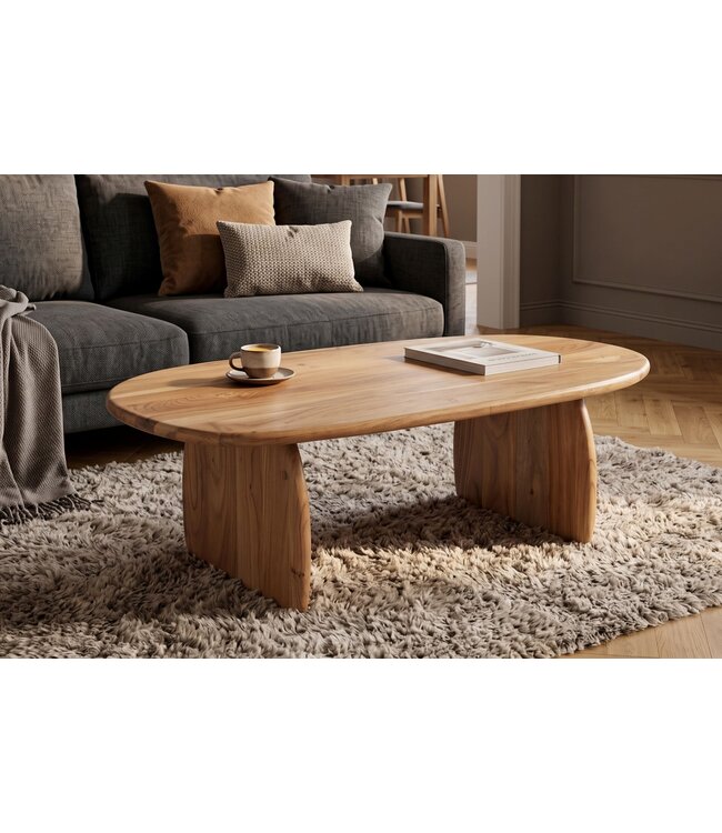 Invicta Interior Salontafel SCULPTURA 110cm sculptuurvorm acacia hout naturel - 49266