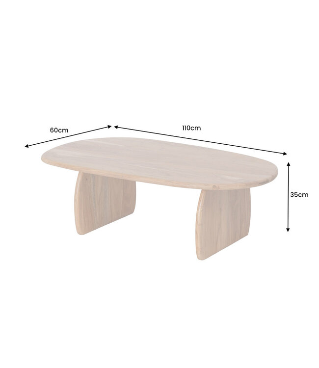Invicta Interior Salontafel SCULPTURA 110cm sculptuurvorm acacia hout naturel - 49266