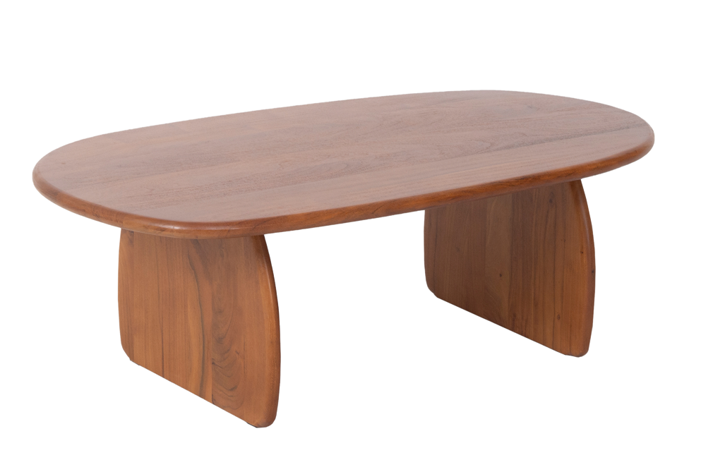 Salontafel SCULPTURA 110cm sculptuurvorm acacia hout bruin - 49267