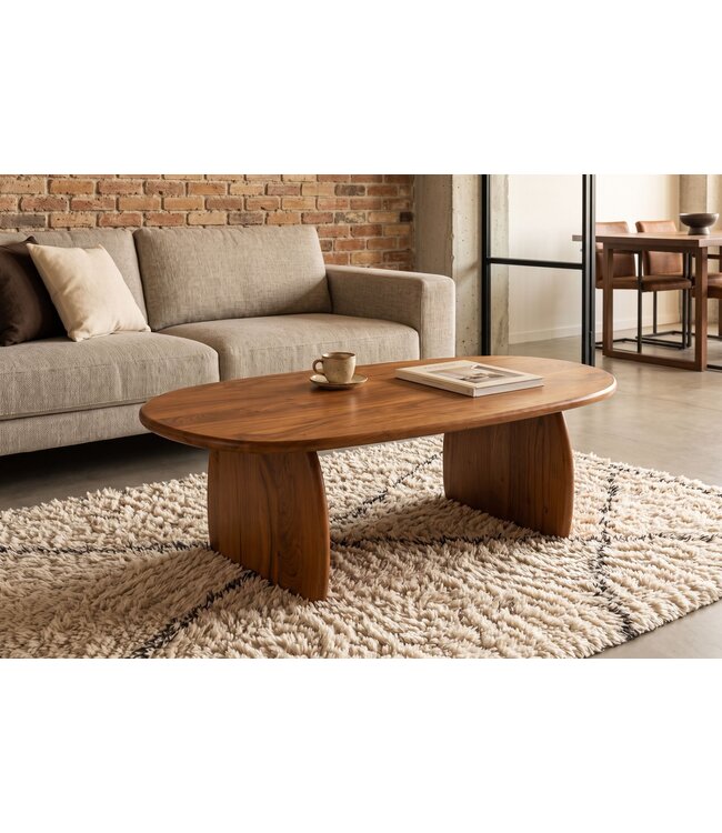 Invicta Interior Salontafel SCULPTURA 110cm sculptuurvorm acacia hout bruin - 49267