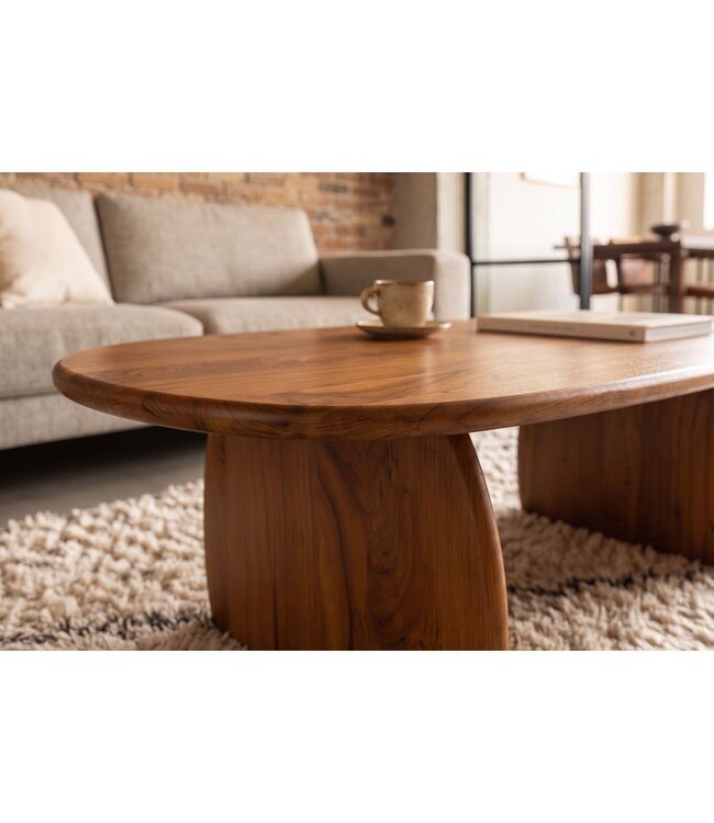 Invicta Interior Salontafel SCULPTURA 110cm sculptuurvorm acacia hout bruin - 49267