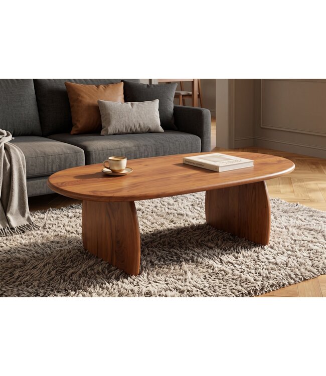 Invicta Interior Salontafel SCULPTURA 110cm sculptuurvorm acacia hout bruin - 49267