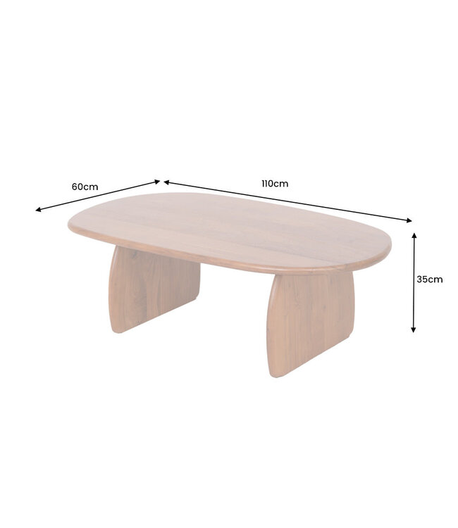 Invicta Interior Salontafel SCULPTURA 110cm sculptuurvorm acacia hout bruin - 49267