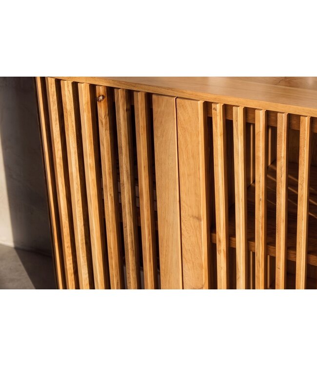 Invicta Interior Dressoir SCULPTURA 170cm open latten front afgeronde hoeken mangohout naturel - 49268