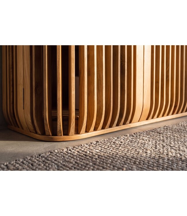 Invicta Interior Dressoir SCULPTURA 170cm open latten front afgeronde hoeken mangohout naturel - 49268