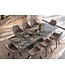 Invicta Interior Uitschuifbare eettafel DIAMOND 180-260cm keramiek taupe met geometrisch zwart ijzeren onderstel - 49270