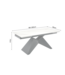 Invicta Interior Eettafel DIAMOND 180-260cm uitschuifbaar keramiek mat wit marmerlook met geometrisch zwart onderstel - 49271
