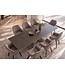 Invicta Interior Eettafel DIAMOND 180-260cm uitschuifbaar ceramic roestlook met geometrisch bronzen ijzeren onderstel - 49272