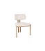 Invicta Interior Stoel BELLANO chenille crèmekleurig beige met eikenkleurige metalen poten - 49296