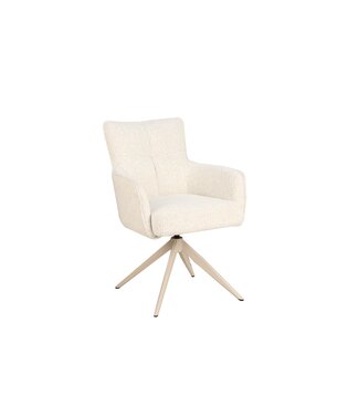 Invicta Interior Draaistoel LUGANO 360° auto-terugkeer met armleuningen 150 kg laadvermogen chenille tweed beige - 49326