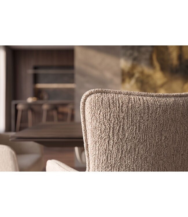 Invicta Interior Draaistoel LUGANO 360° auto-terugkeer met armleuningen 150 kg laadvermogen chenille tweed beige - 49326