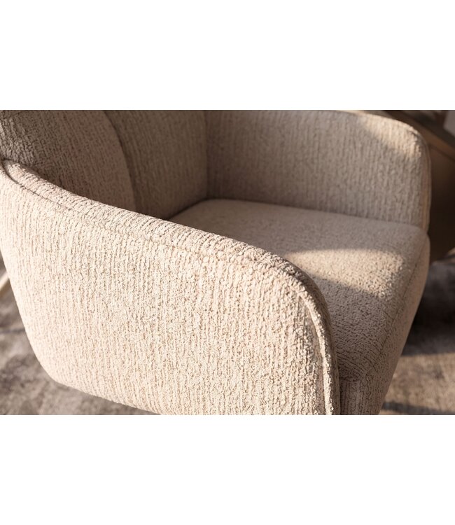 Invicta Interior Draaistoel LUGANO 360° auto-terugkeer met armleuningen 150 kg laadvermogen chenille tweed beige - 49326