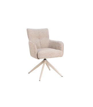 Invicta Interior Draaistoel LUGANO 360° auto-return met armleuningen 150 kg draagvermogen chenille tweed taupe - 49327