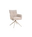 Invicta Interior Draaistoel LUGANO 360° auto-return met armleuningen 150 kg draagvermogen chenille tweed taupe - 49327