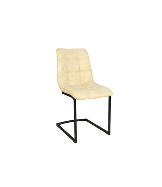 Invicta Interior Cantilever stoel MIAMI vierkante quilting microvezel antiek beige met zwart metalen frame - 49331