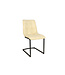Invicta Interior Cantilever stoel MIAMI vierkante quilting microvezel antiek beige met zwart metalen frame - 49331