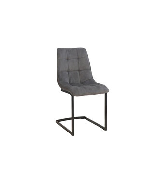 Invicta Interior Vrijdragende stoel MIAMI vierkante quilting touw grijs met zwart metalen frame - 49334