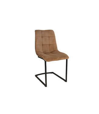 Invicta Interior Vrijdragende stoel MIAMI vierkante quilting koord taupe met zwart metalen frame - 49335