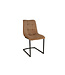 Invicta Interior Vrijdragende stoel MIAMI vierkante quilting koord taupe met zwart metalen frame - 49335