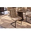 Invicta Interior Vrijdragende stoel MIAMI vierkante quilting koord taupe met zwart metalen frame - 49335