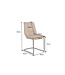 Invicta Interior Vrijdragende stoel MIAMI vierkante quilting koord taupe met zwart metalen frame - 49335