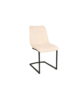 Invicta Interior Vrijdragende stoel MIAMI vierkant gestoffeerd touw beige met zwart metalen frame - 49342