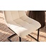 Invicta Interior Vrijdragende stoel MIAMI vierkant gestoffeerd touw beige met zwart metalen frame - 49342