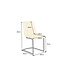 Invicta Interior Vrijdragende stoel MIAMI vierkant gestoffeerd touw beige met zwart metalen frame - 49342