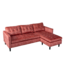 Invicta Interior Hoekbank STOCKHOLM 220cm 3-zits met ottoman kapitonné look fluweel roze - 49373