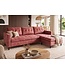 Invicta Interior Hoekbank STOCKHOLM 220cm 3-zits met ottoman kapitonné look fluweel roze - 49373