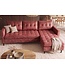 Invicta Interior Hoekbank STOCKHOLM 220cm 3-zits met ottoman kapitonné look fluweel roze - 49373