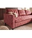 Invicta Interior Hoekbank STOCKHOLM 220cm 3-zits met ottoman kapitonné look fluweel roze - 49373