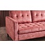 Invicta Interior Hoekbank STOCKHOLM 220cm 3-zits met ottoman kapitonné look fluweel roze - 49373