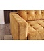 Invicta Interior Hoekbank STOCKHOLM 220cm 3-zits met ottoman gestikt fluweel mosterdgeel - 49374