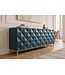 Invicta Interior Dressoir VULCANO 180cm 3D front mangohout turquoise met gouden metalen frame - 49492