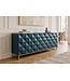 Invicta Interior Dressoir VULCANO 180cm 3D front mangohout turquoise met gouden metalen frame - 49492