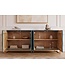 Invicta Interior Dressoir VULCANO 180cm 3D front mangohout turquoise met gouden metalen frame - 49492