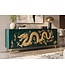 Invicta Interior Dressoir DRAGON 180cm 3D dragon front mangohout turquoise met goudkleurige details - 49493
