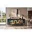 Invicta Interior Dressoir DRAGON 180cm 3D dragon front mangohout turquoise met goudkleurige details - 49493