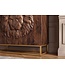 Invicta Interior Highboard LION 120cm met 3D leeuw front mangohout bruin met gouden metalen frame - 49499
