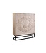 Invicta Interior Highboard LION 120cm 3D leeuwfront mango hout crème met zwart metalen frame - 49500