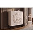 Invicta Interior Highboard LION 120cm 3D leeuwfront mango hout crème met zwart metalen frame - 49500